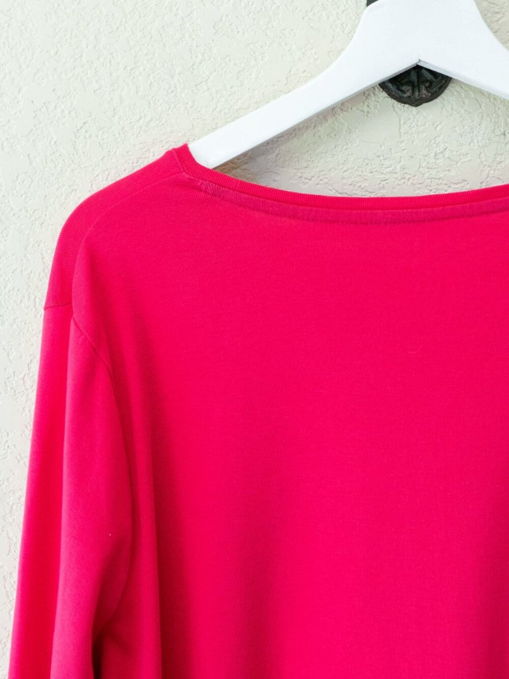 Talbots Pima Cotton Top 2X Pink Long Sleeve Soft Stretch Casual Plus Size Basic - Picture 8 of 11